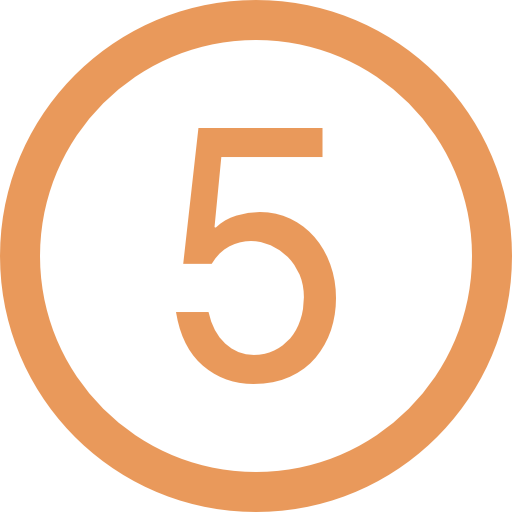 number five in circular button