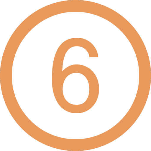 number six in circular button
