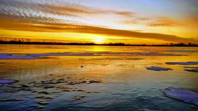 sunrise on ice