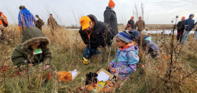 kids learning about prairie wetlands
