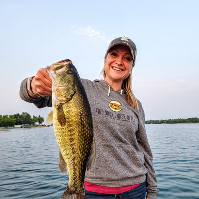 Woman holding fish