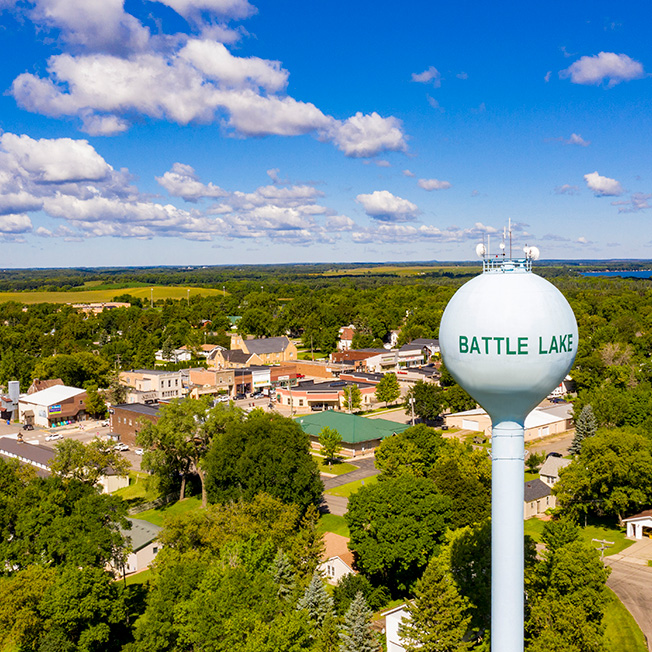view of battle lake water tower