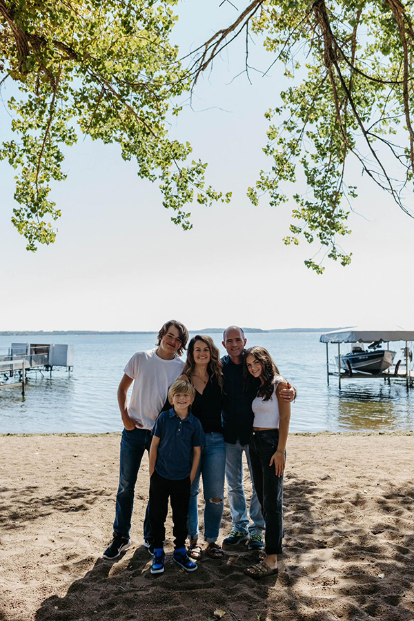 family by the lake