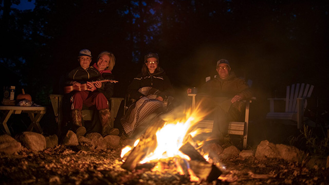 Family around the campfire