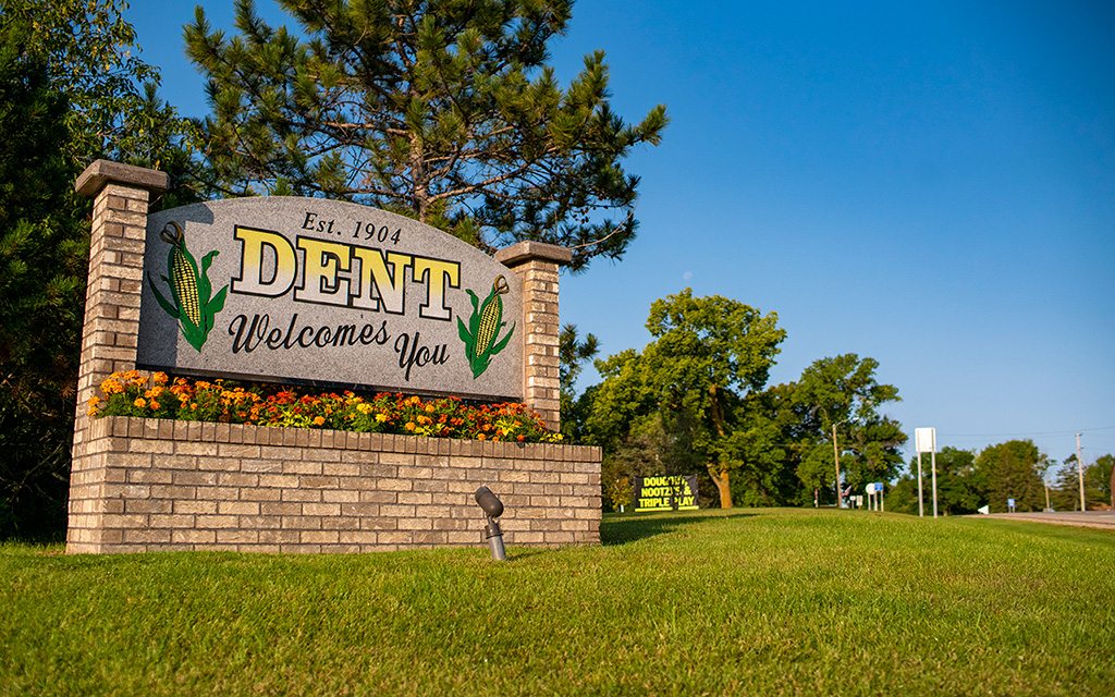 City of Dent sign
