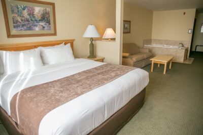 king bed and sofa at Thumper Pond